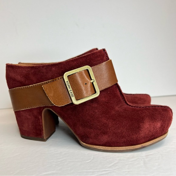 Kork-Ease Womens Shanaya Clog Rust Red Suede Leather Block Heel Mules Sz 7M LKNW - Picture 2 of 16